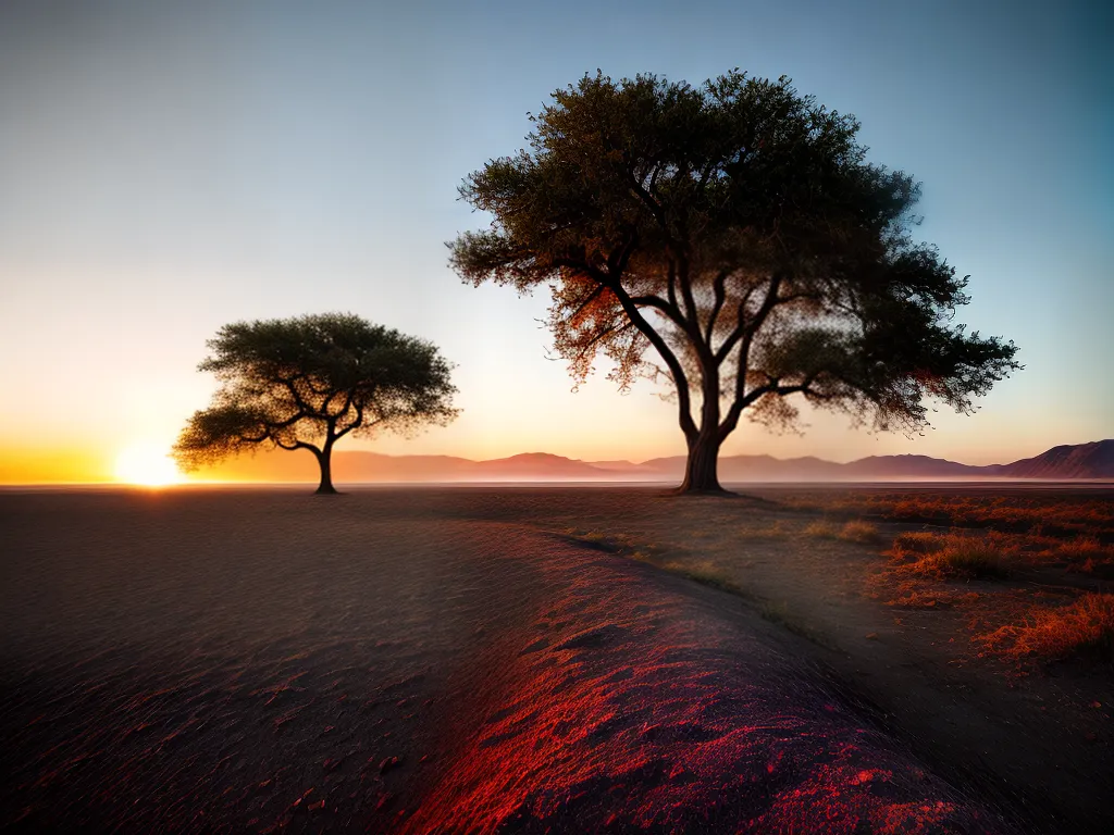 Fotos arvore solitaria deserto preservacao
