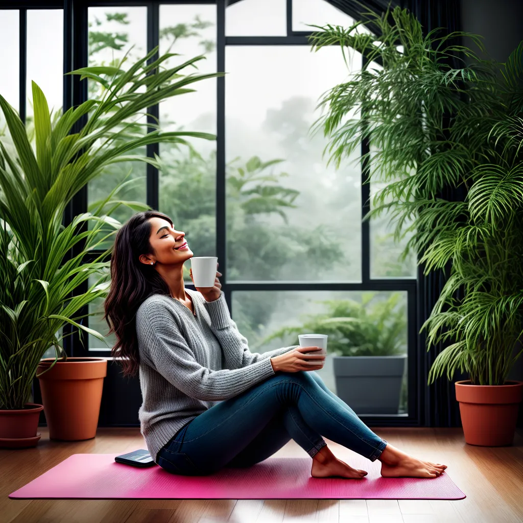 Fotos auto cuidado yoga plantas cha