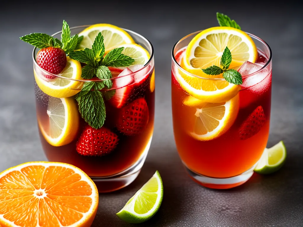 Fotos bebida refrescante frutas coloridas