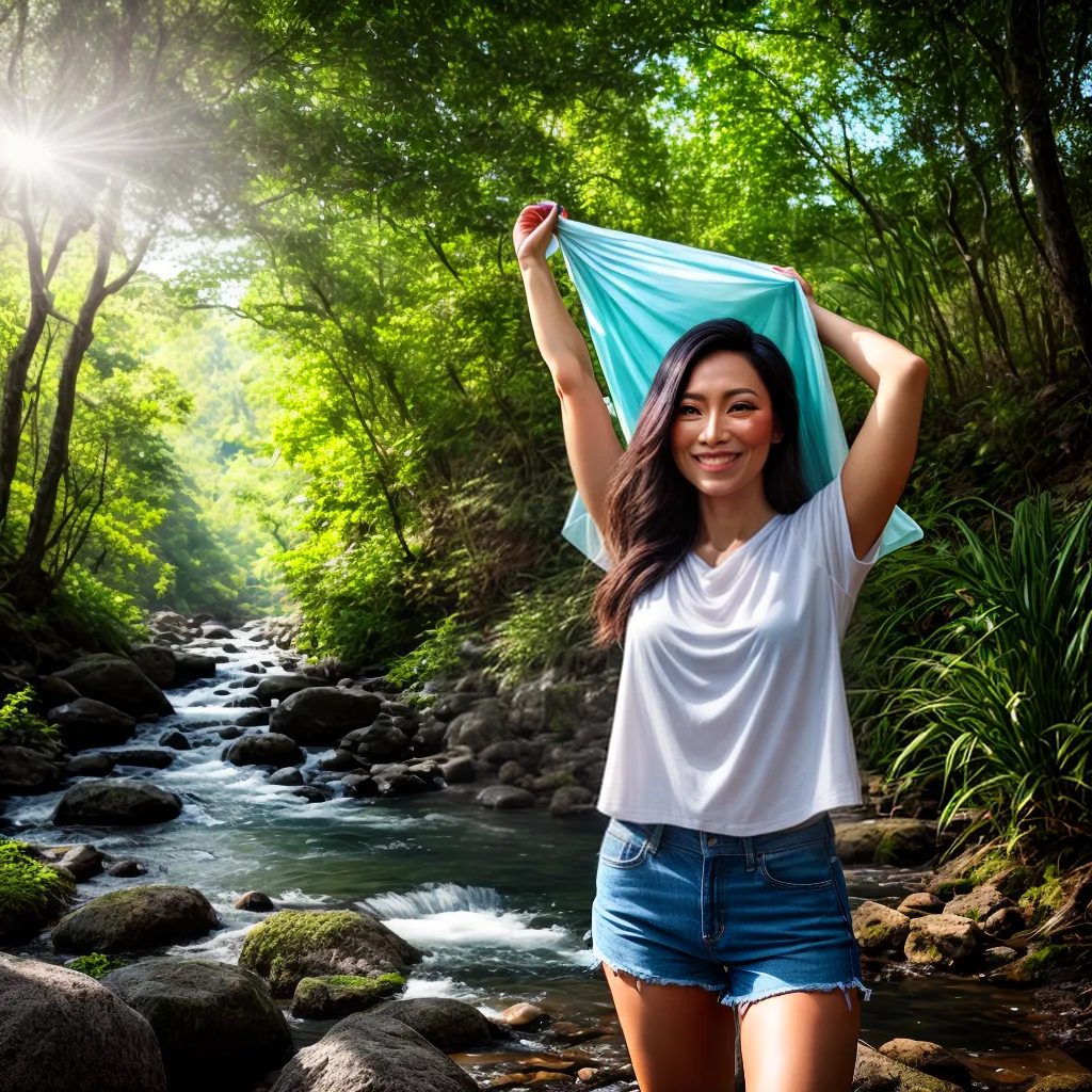 Fotos camiseta reciclada sorriso natureza