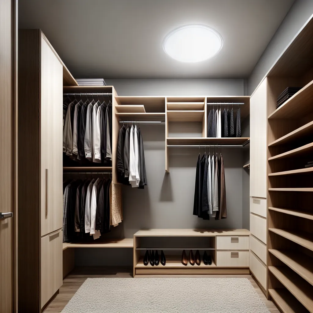 Fotos closet minimalista organizado versatil