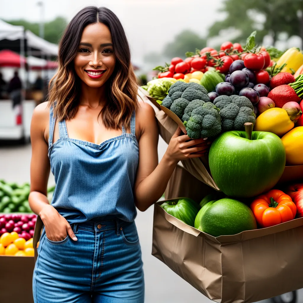 Fotos compras sustentaveis sorriso frutas legumes