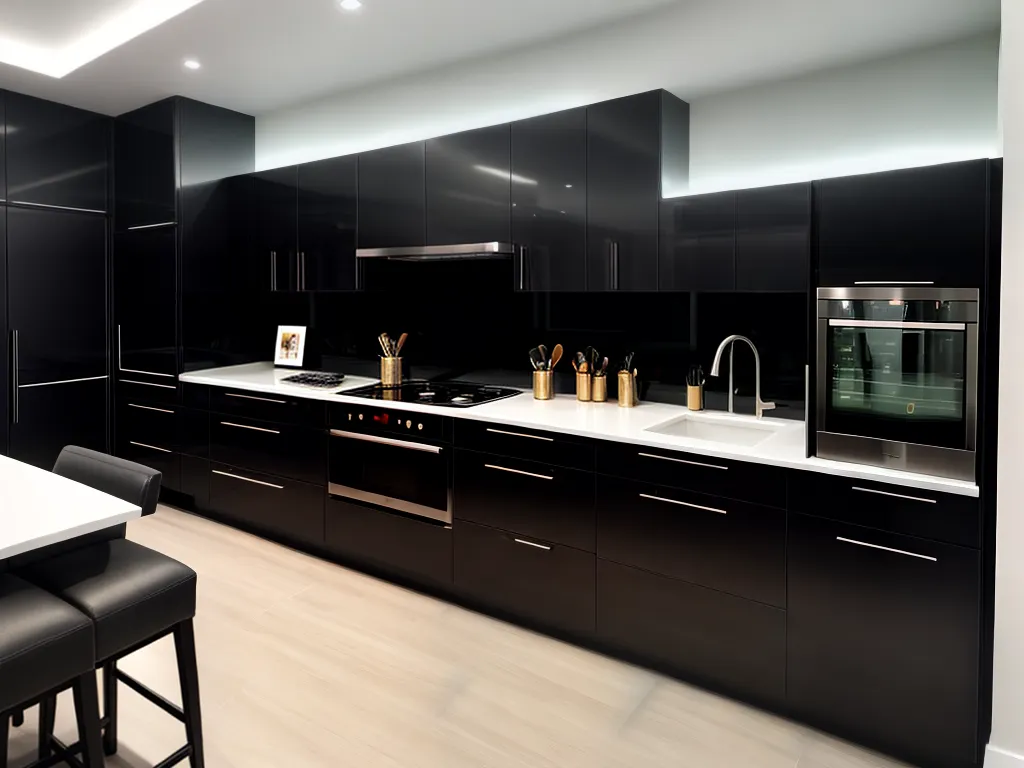 Fotos cozinha moderna branca aco tijolos preto