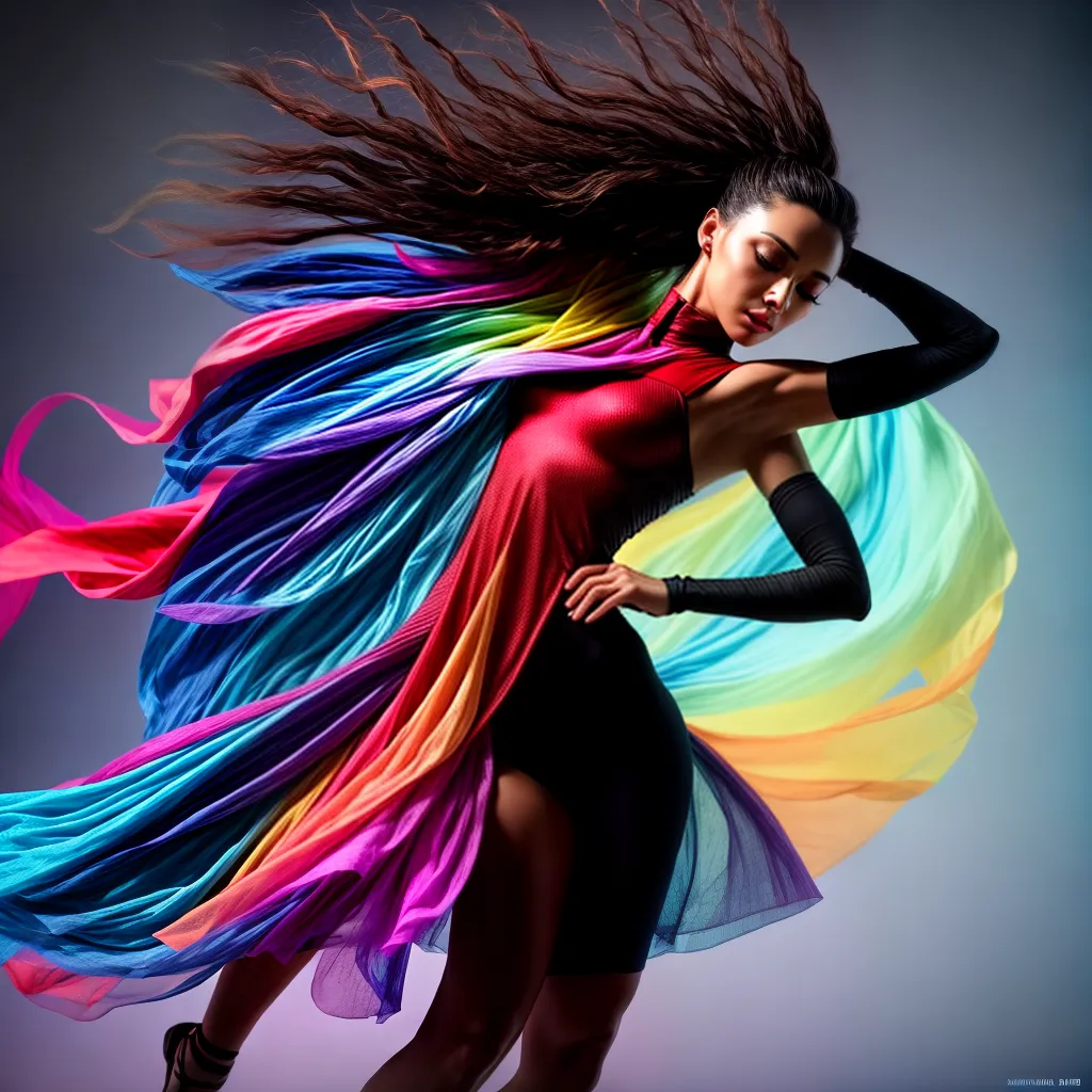 Fotos danca silhueta intensa criativa fundo colorido