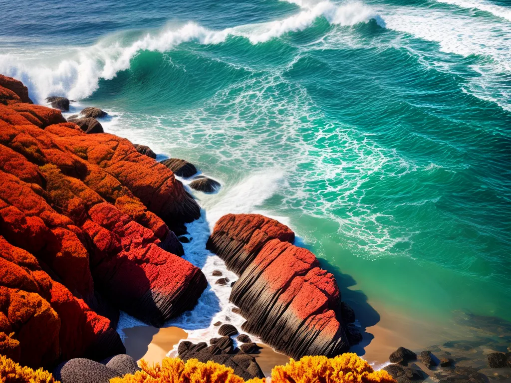 Fotos esmalte coral praia ondas sol