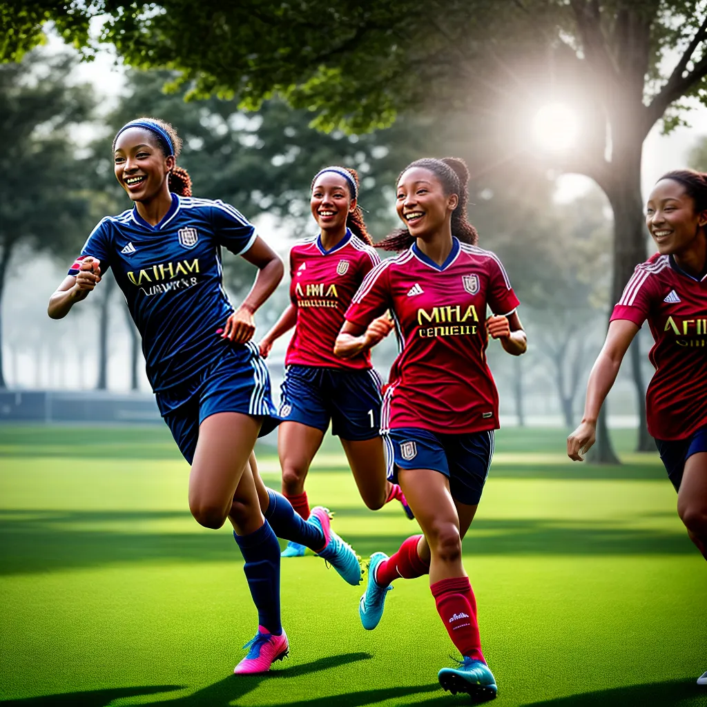 Fotos futebol meninas sorriso parque apoio