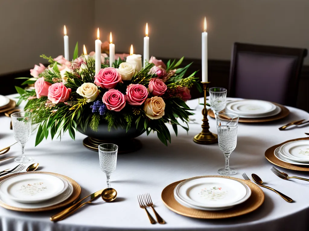 Fotos mesa elegante arranjos florais centro