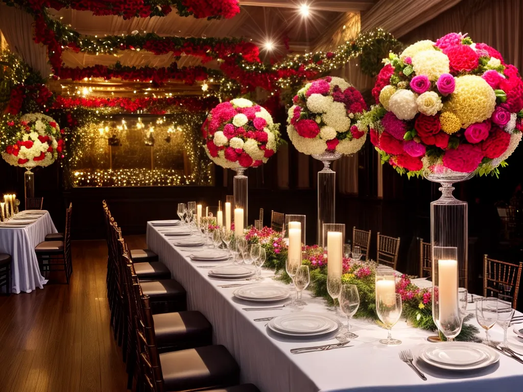 Fotos mesa festiva decorada flores luzes
