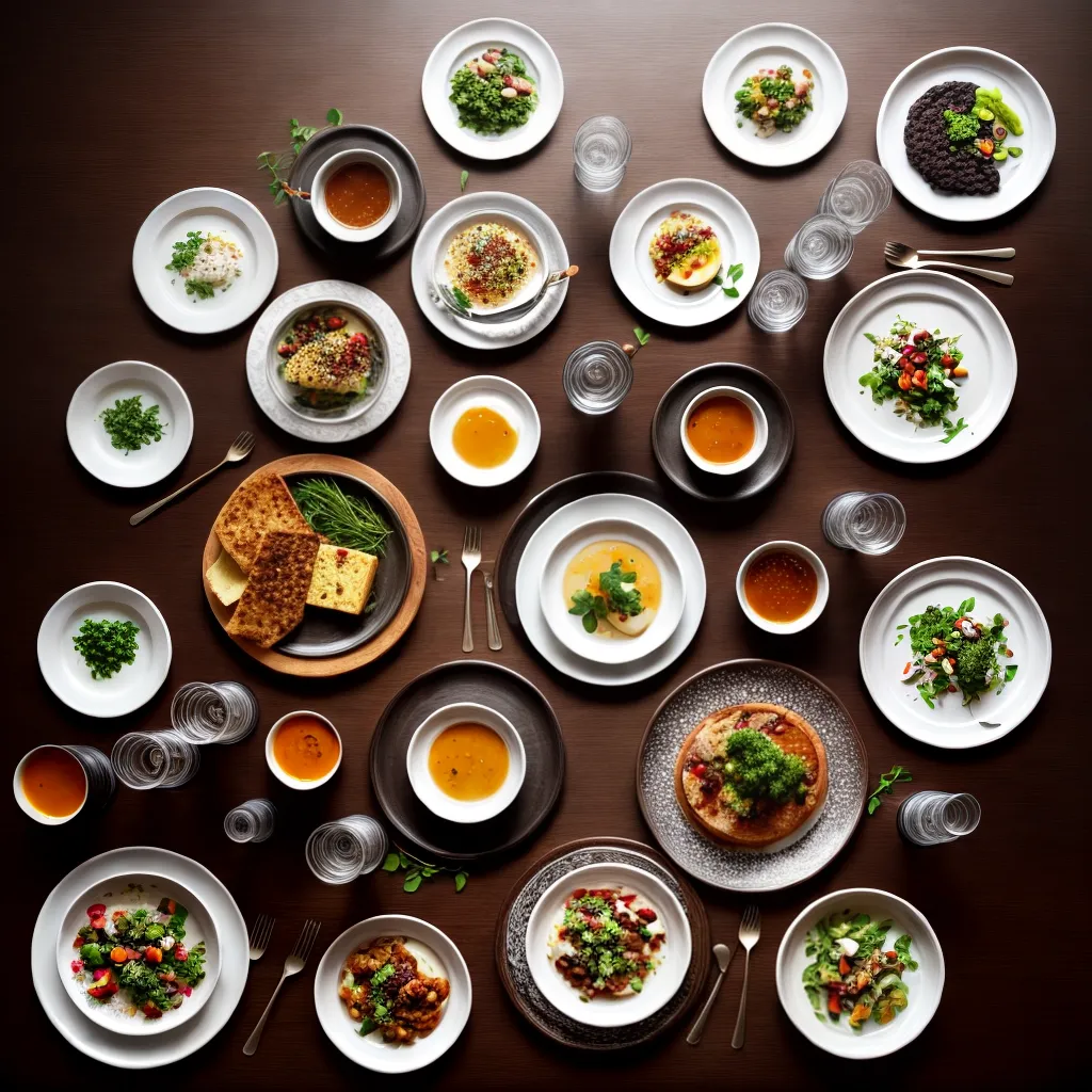 Fotos mesa travessas comida elegancia