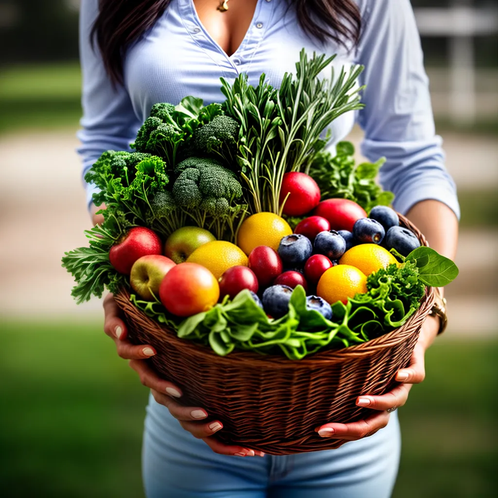 Fotos mulher cesta frutas verduras vagina saudavel