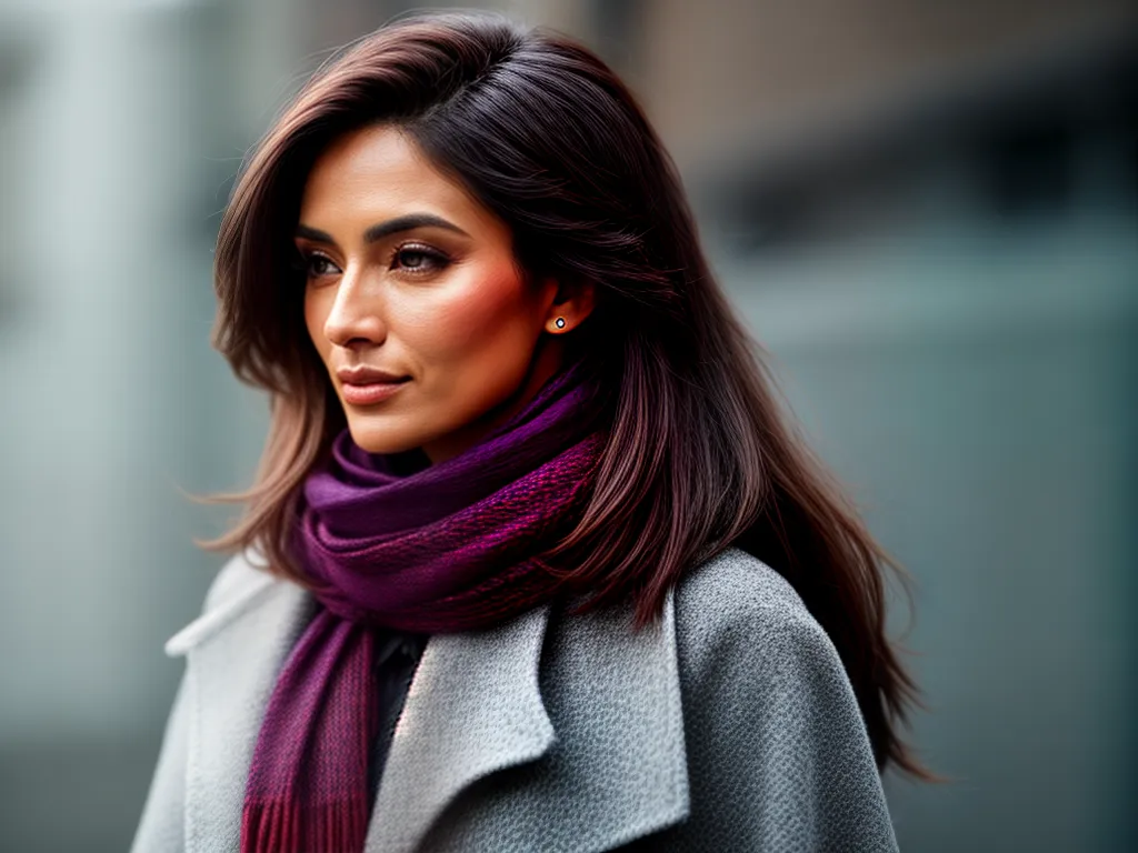 Fotos mulher estilosa scarf elegante