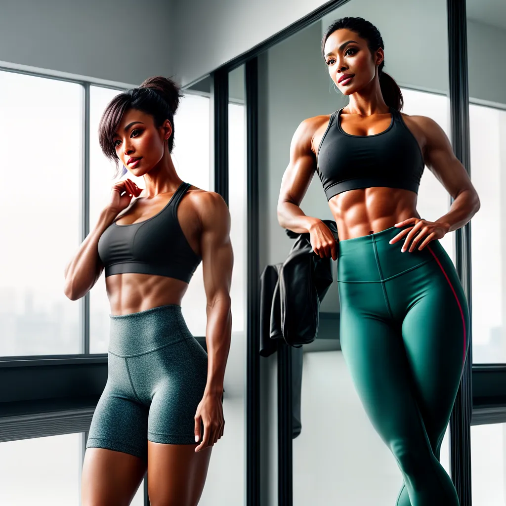 Fotos mulher fitness espelho confianca