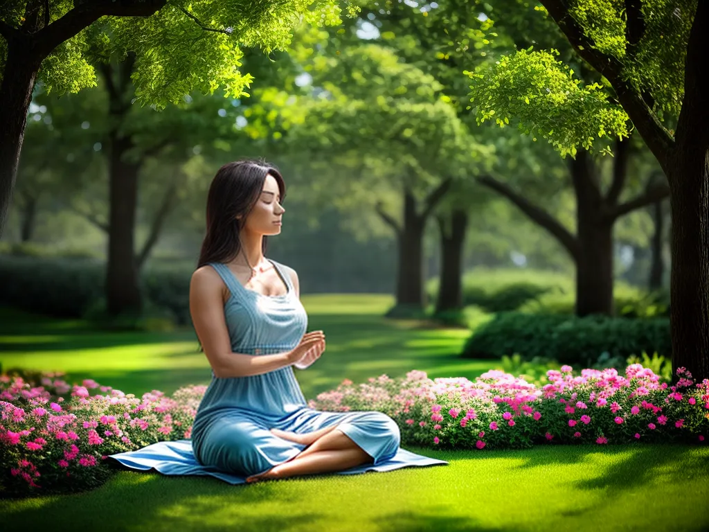 Fotos mulher jardim meditacao natureza