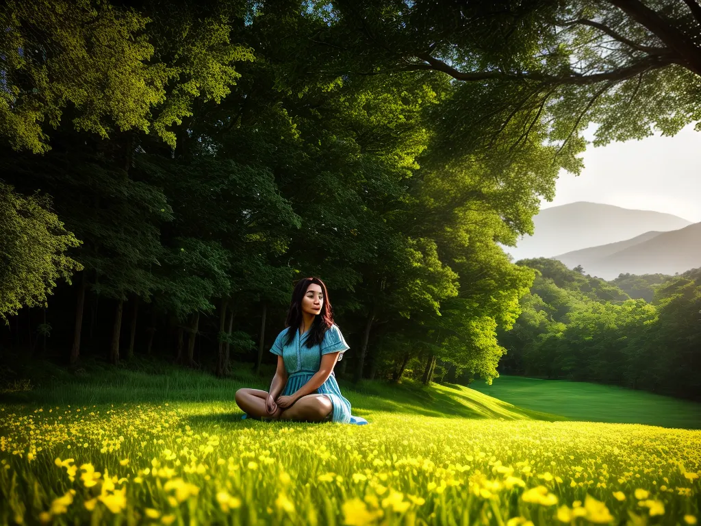Fotos mulher meditando natureza paz