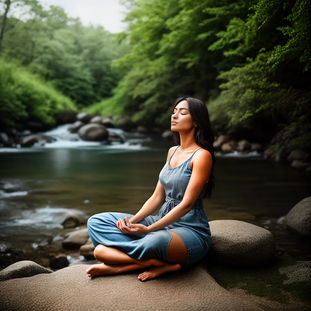 Fotos mulher meditando paz interna