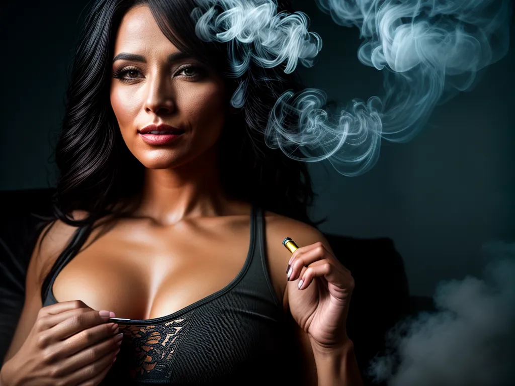 Fotos mulher sofa narguile fumaca