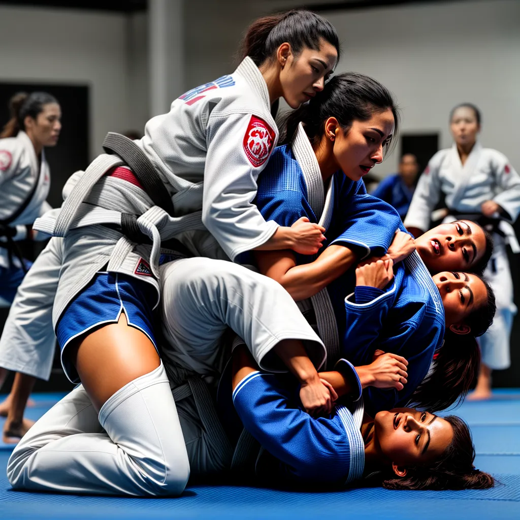 Fotos mulheres jiu jitsu uniforme foco