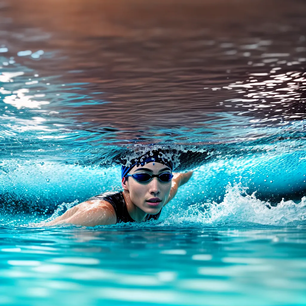 Fotos nadador sereno musculoso piscina