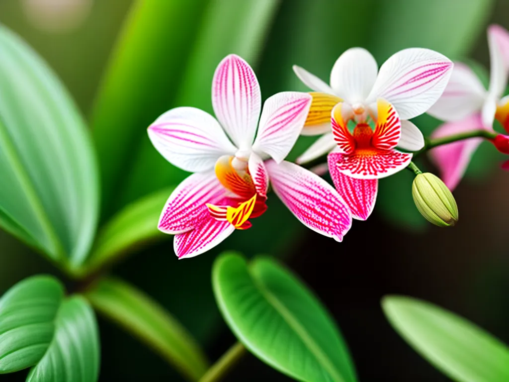 Fotos orquidea tropical petalas vibrantes
