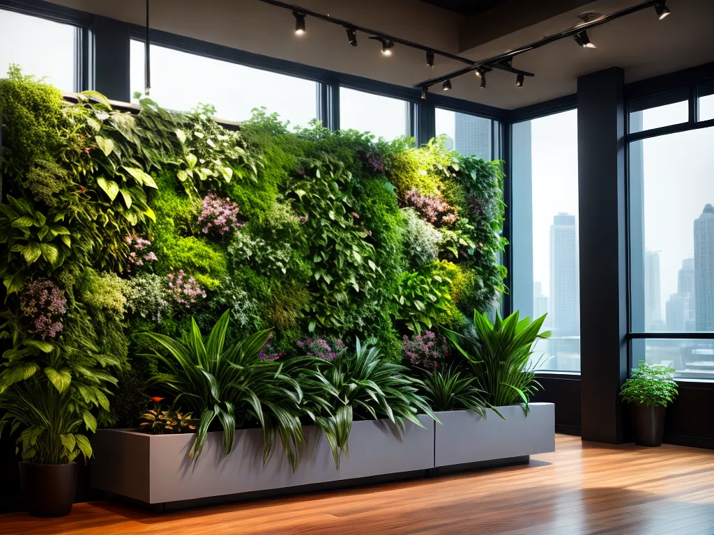Fotos parede verde vertical jardim interno