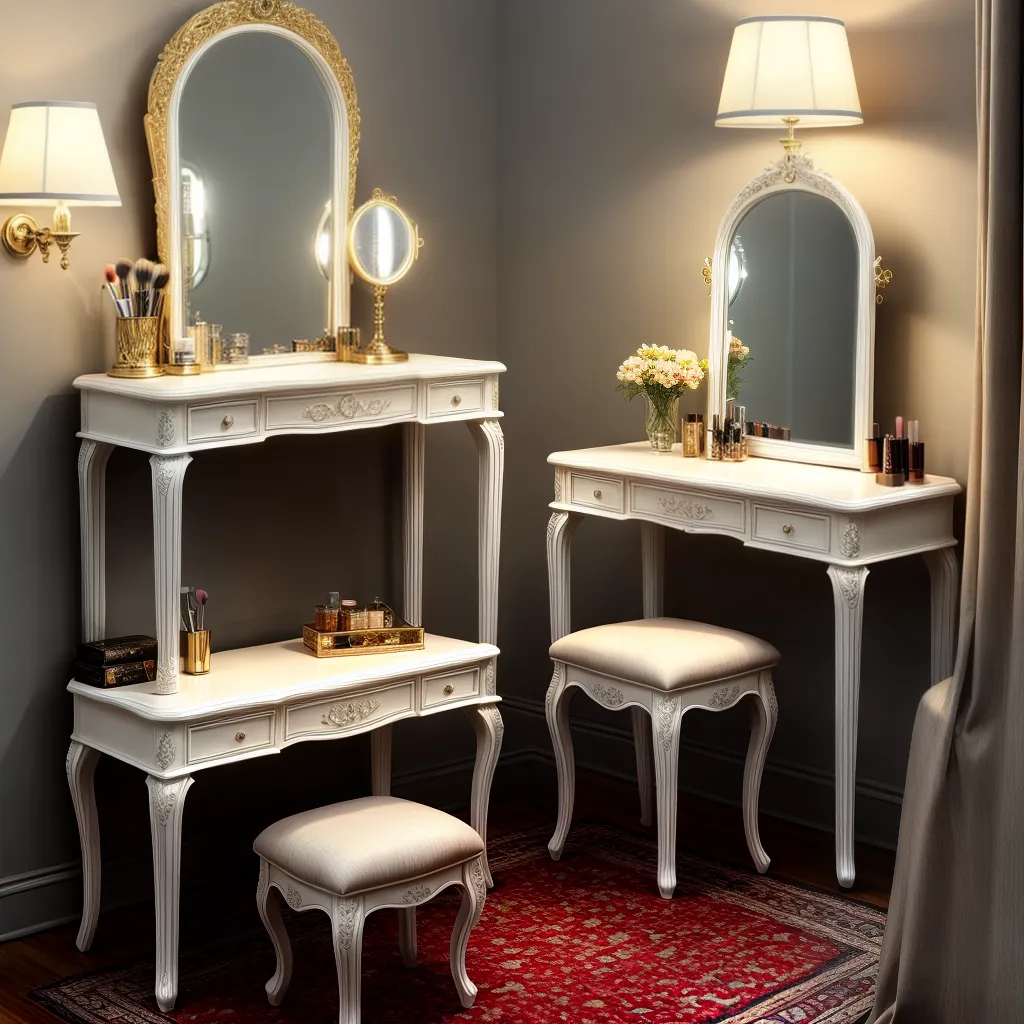 Fotos penteadeira espelho ornamentado quarto aconchegante