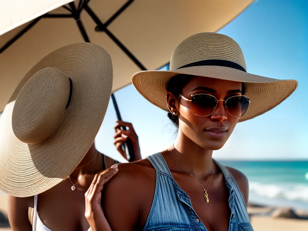 Fotos praia sol protetor chapeu oculos