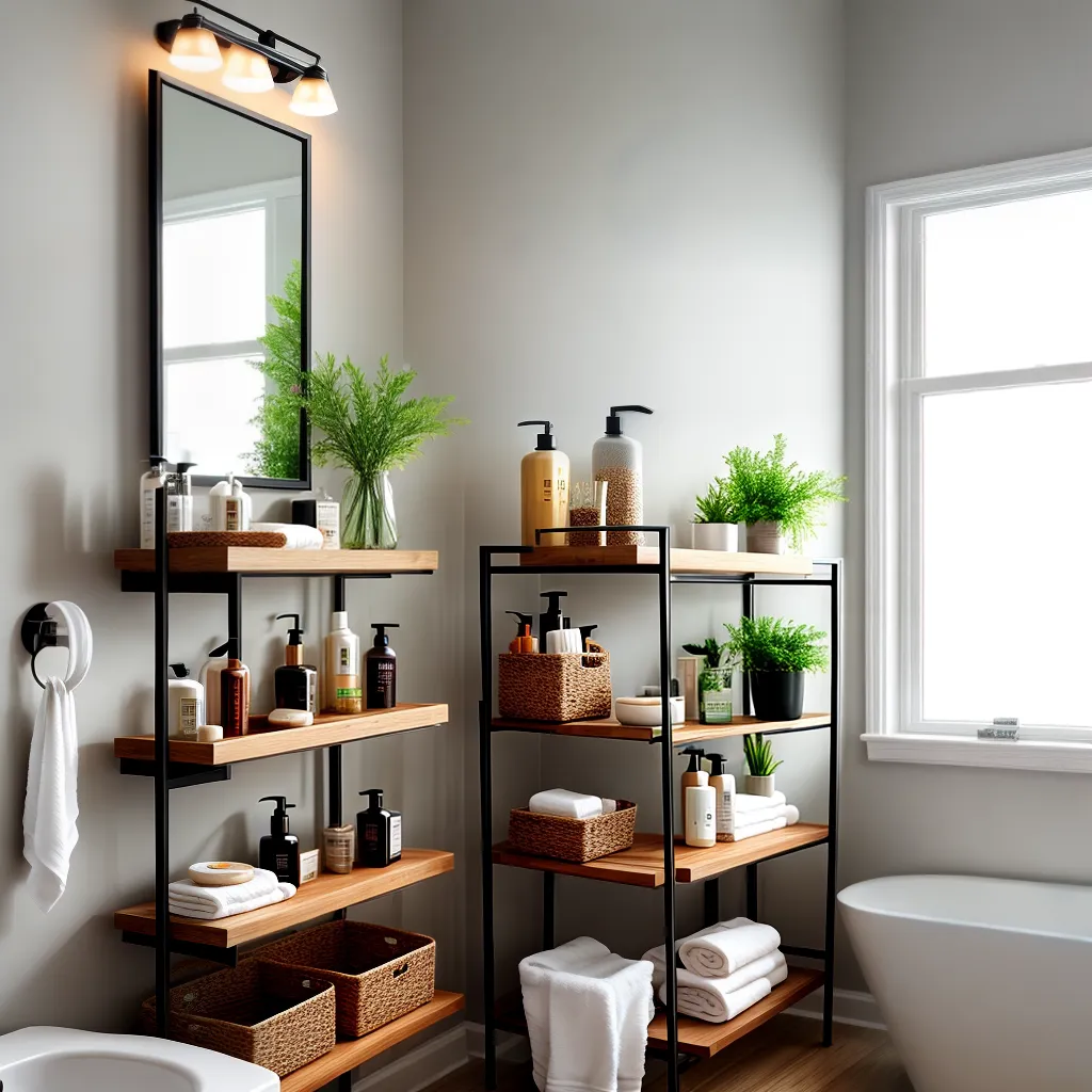 Fotos prateleira banheiro organizada produtos beleza