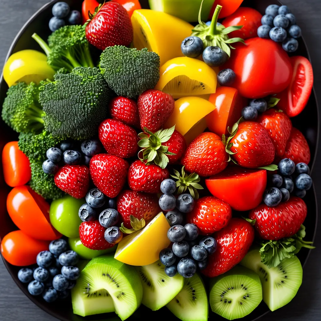 Fotos prato colorido legumes frutas cozinha saudavel