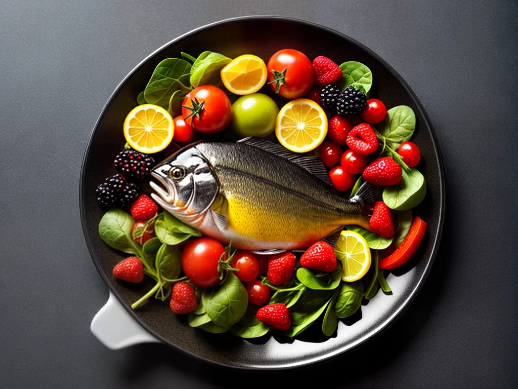 Fotos prato colorido peixe omega3