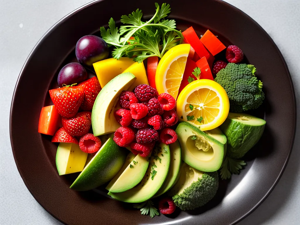 Fotos prato colorido vegetais frutas saudaveis