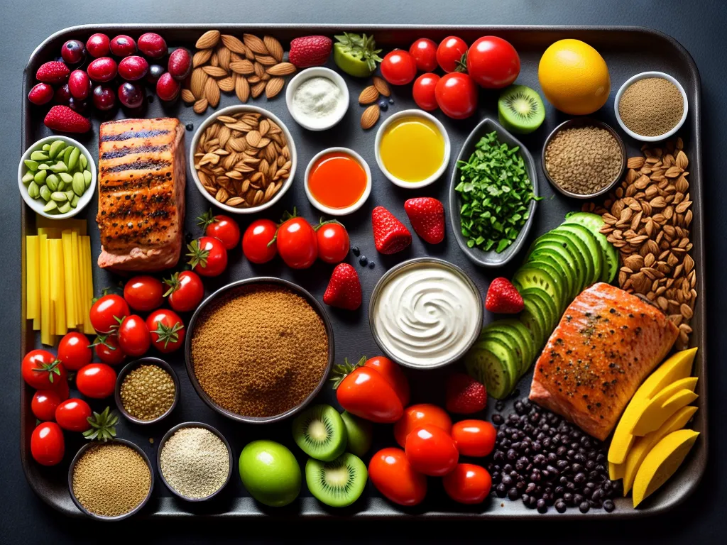 Fotos proteinas coloridas variedade alimentos
