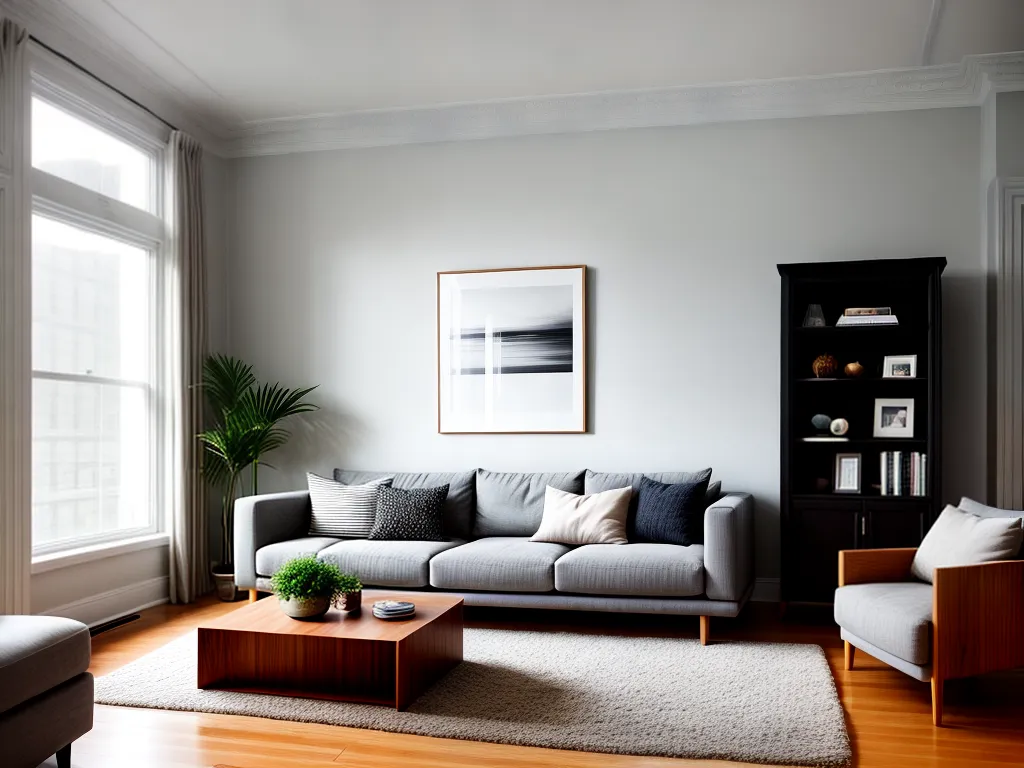 Fotos sala minimalista sofa cinza decoracao