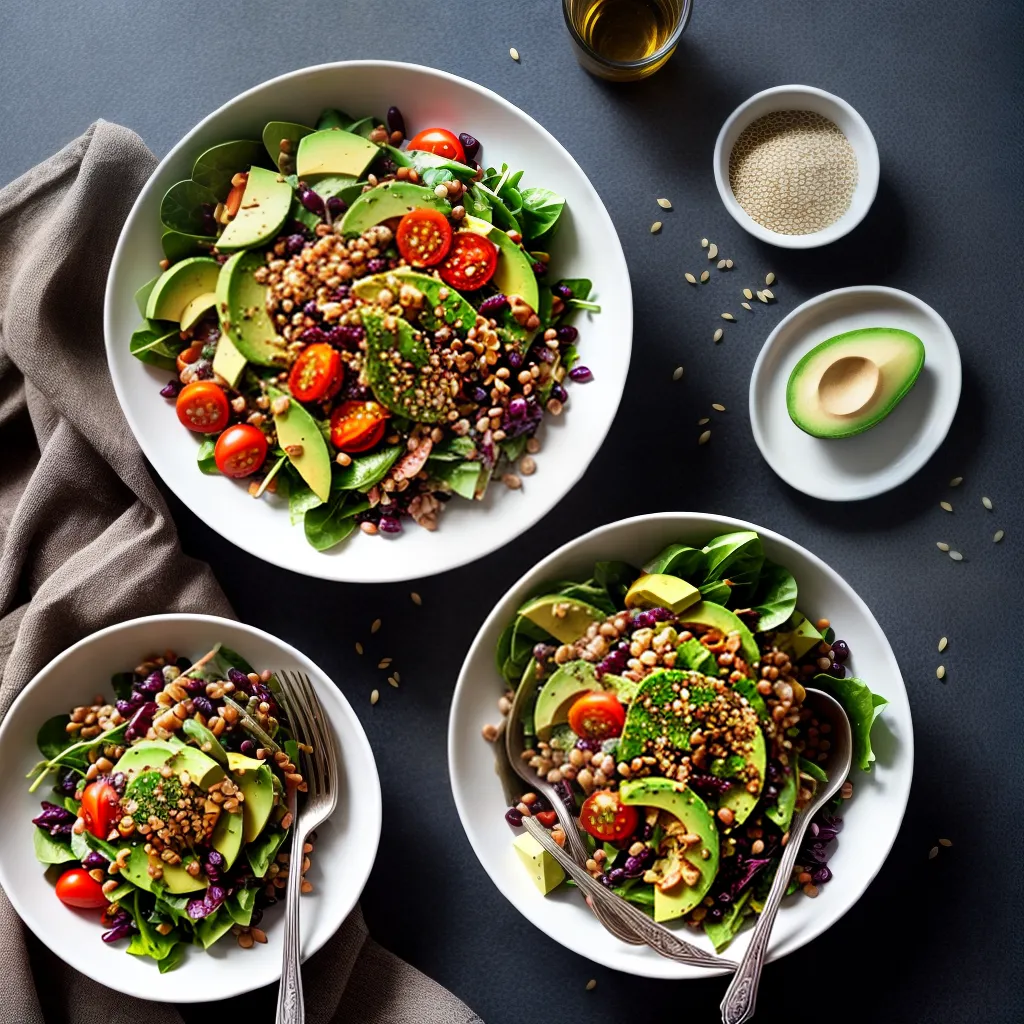Fotos salada buckwheat vegetariana nutritiva