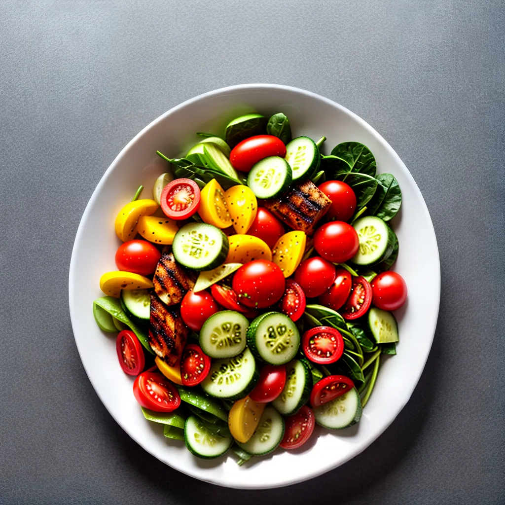 Fotos salada colorida proteina fresca