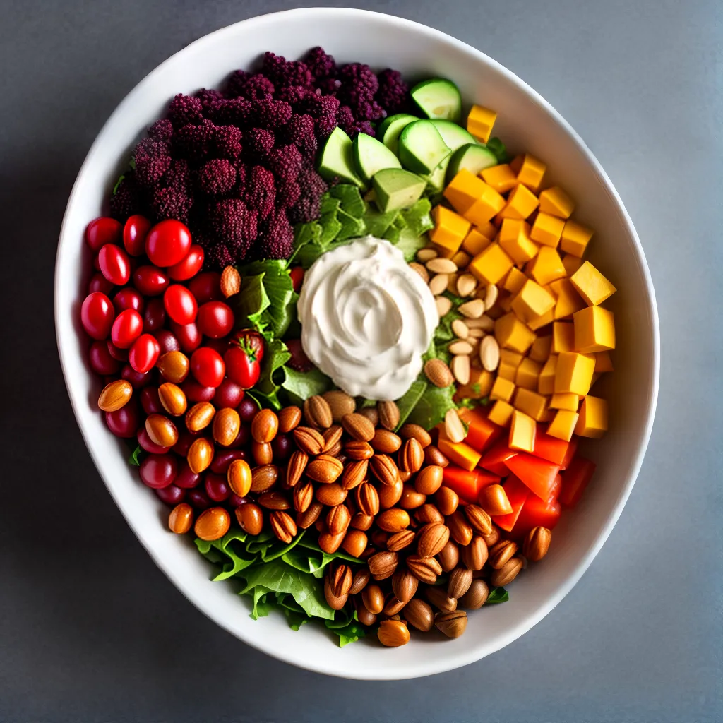 Fotos salada proteina vegetal colorida