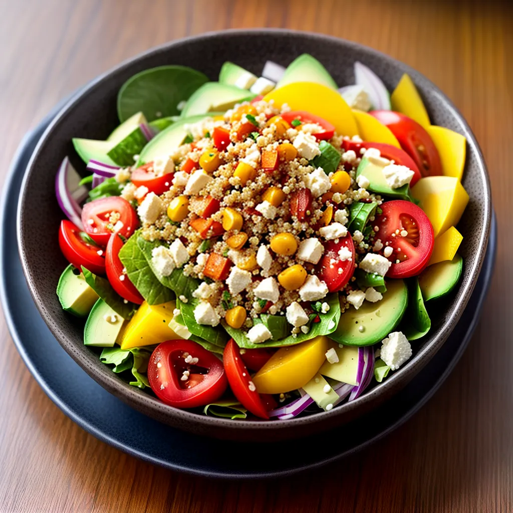 Fotos salada quinoa colorida vegetais abacate feta