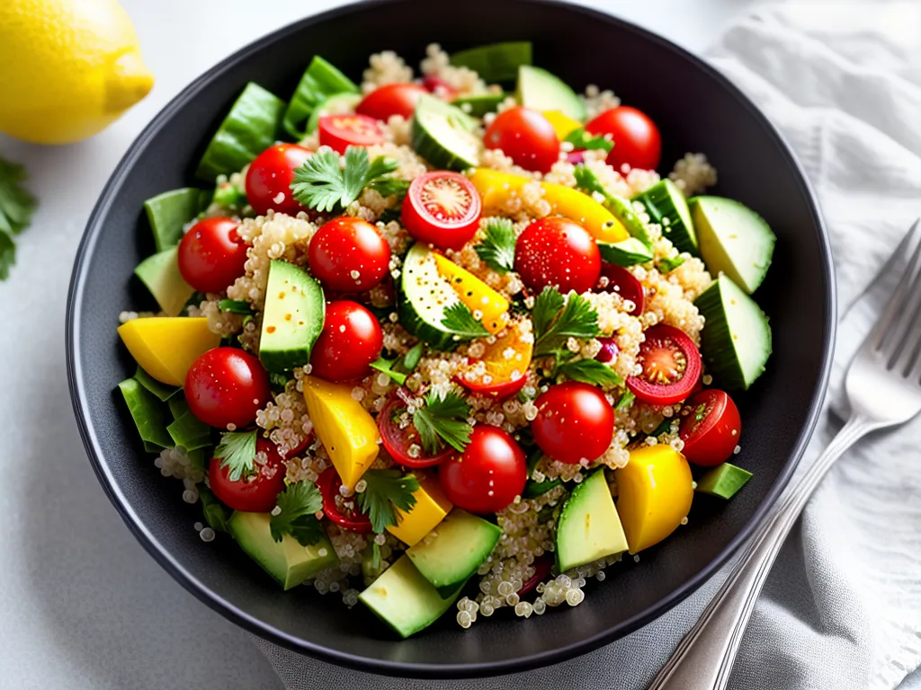 Fotos salada quinoa legumes tomate abacate