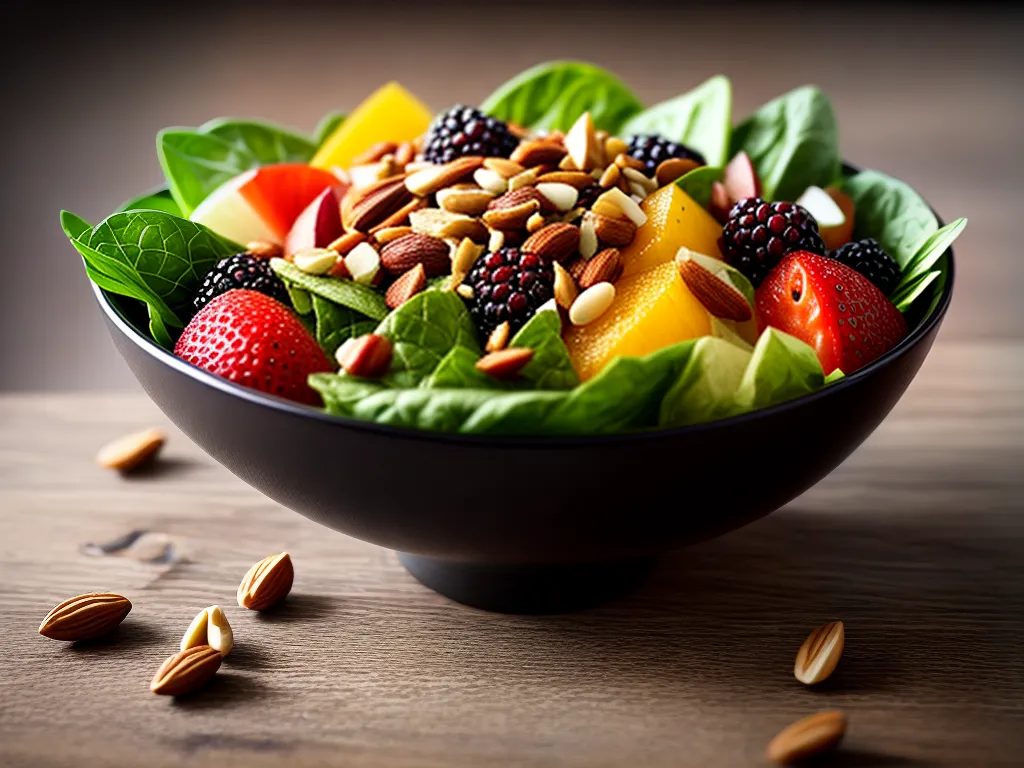 Fotos salada sustentavel frutas sementes