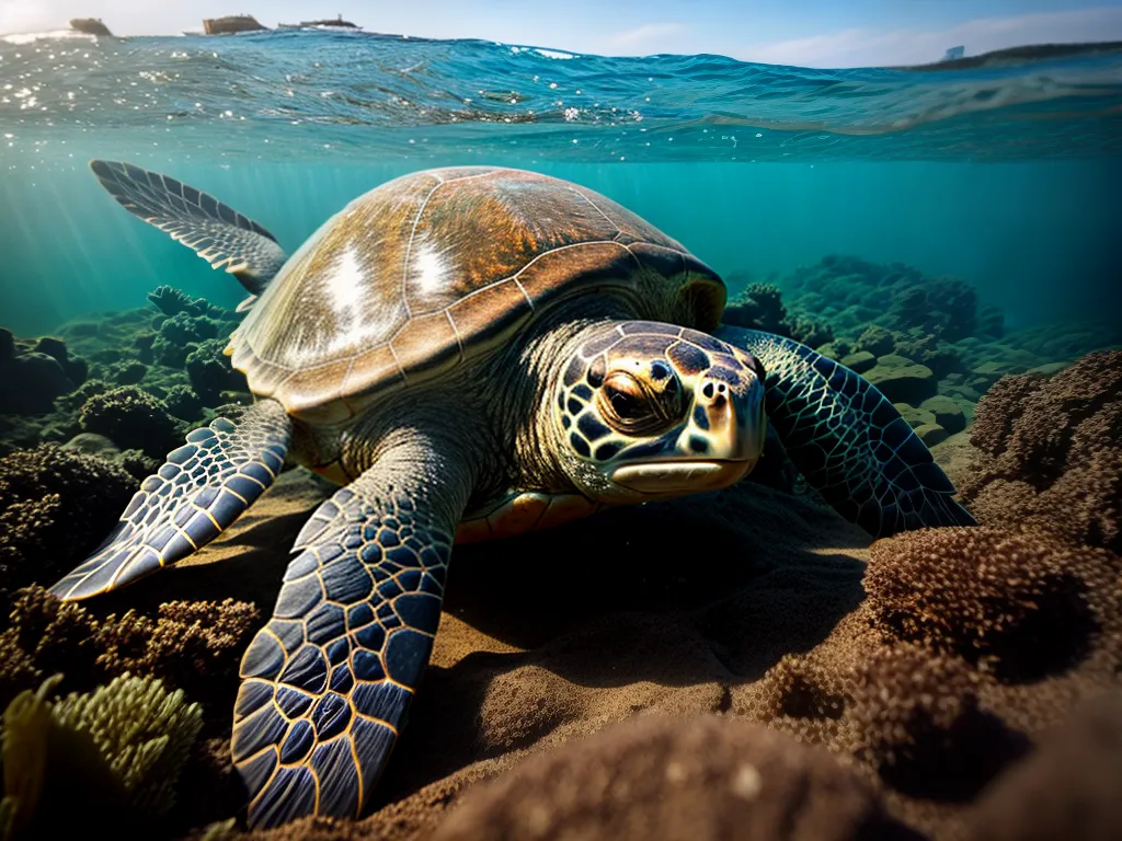 Fotos tartaruga plastico poluicao oceano