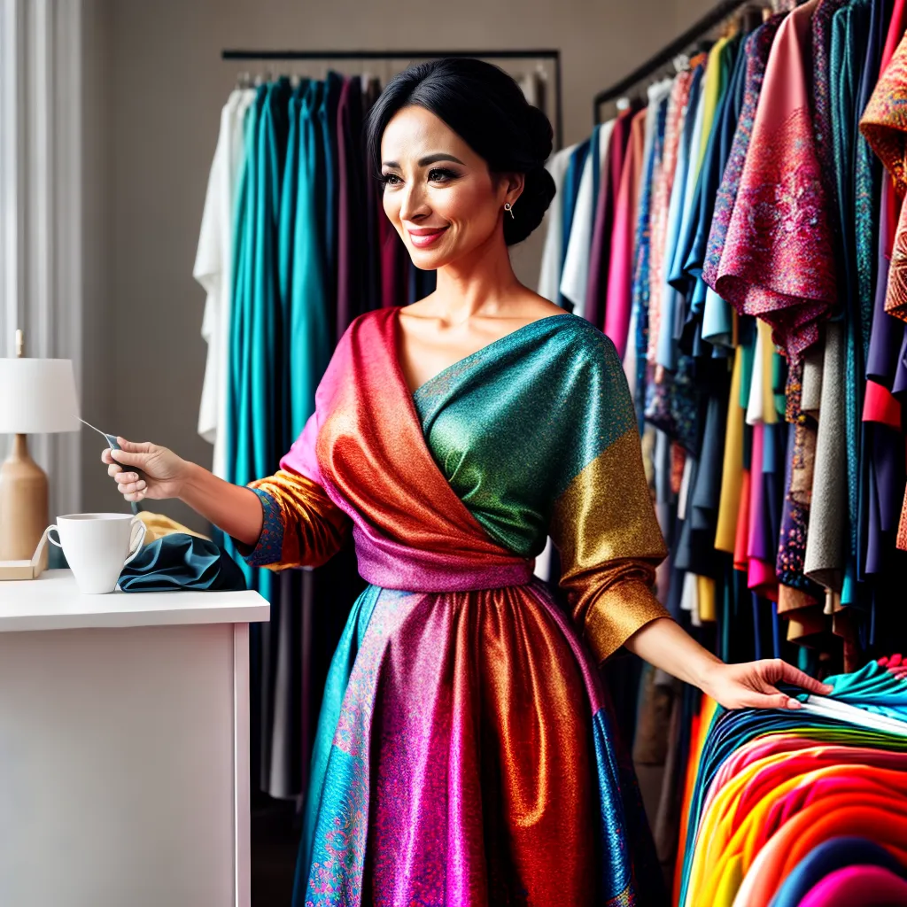 Fotos tecidos coloridos mulher swatch vestido