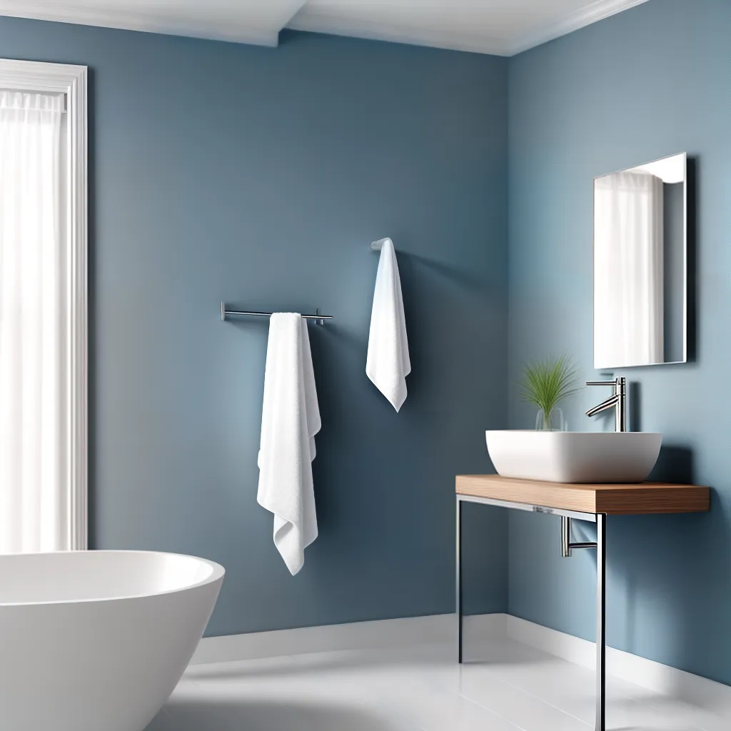 Fotos toalheiro cromado branco toalhas azuis