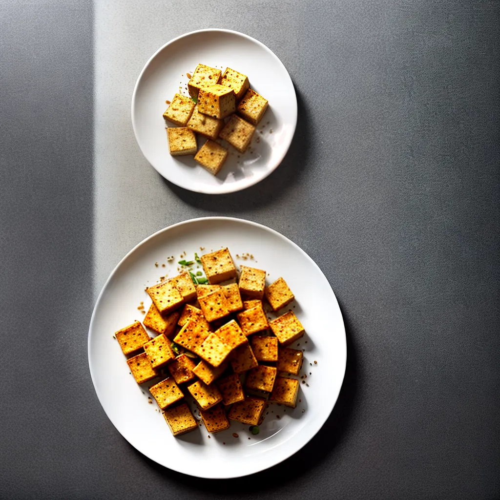 Fotos tofu crocante dourado girassol
