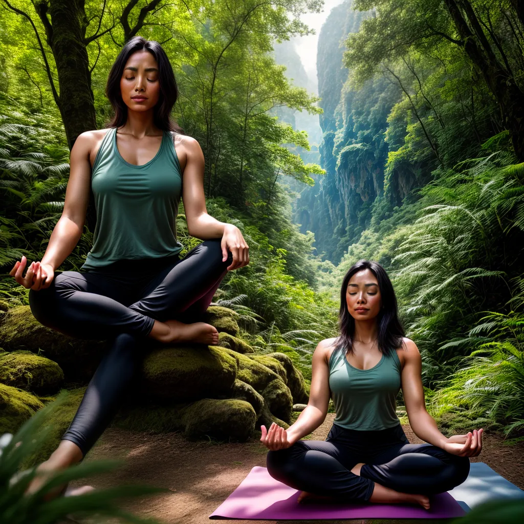 Fotos yoga meditacao floresta serenidade