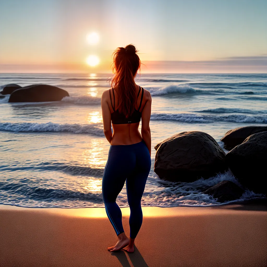 Fotos yoga praia pose por do sol