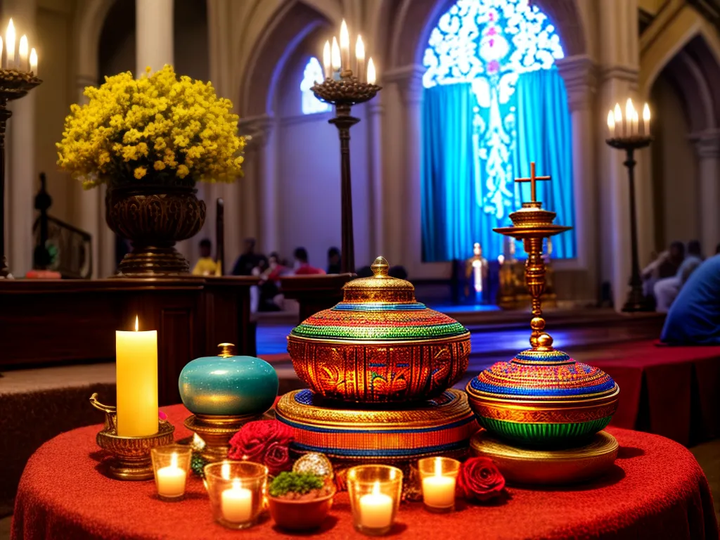 Fotos altar umbanda colorido espiritualidade