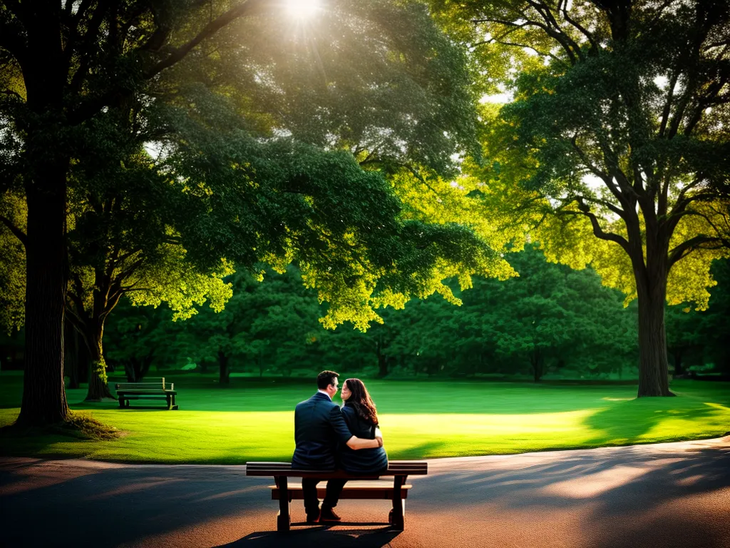 Fotos casal amor banco parque sol