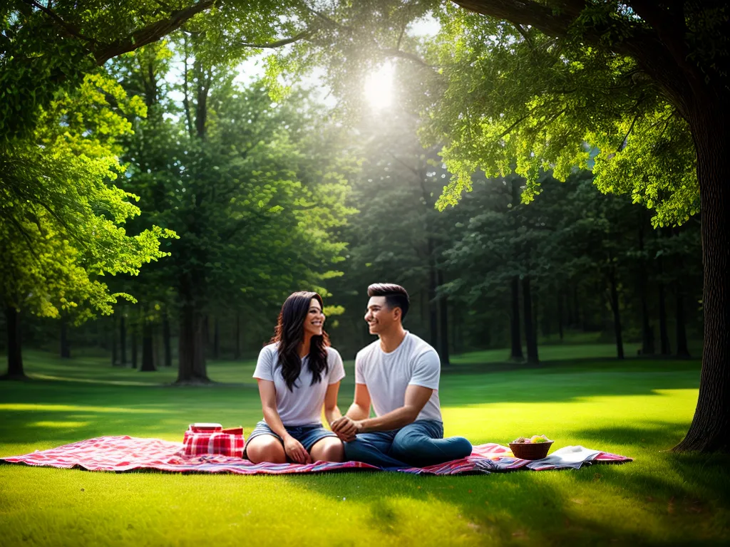 Fotos casal piquenique parque pintura sol