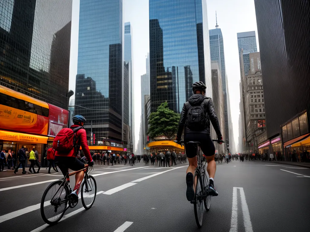 Fotos cidade vibrante bicicletas transito sustentavel