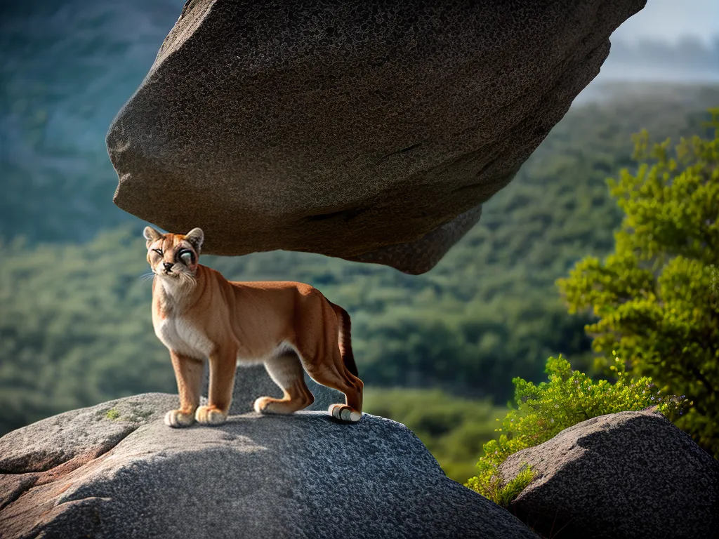 Fotos cougar majestoso rocha