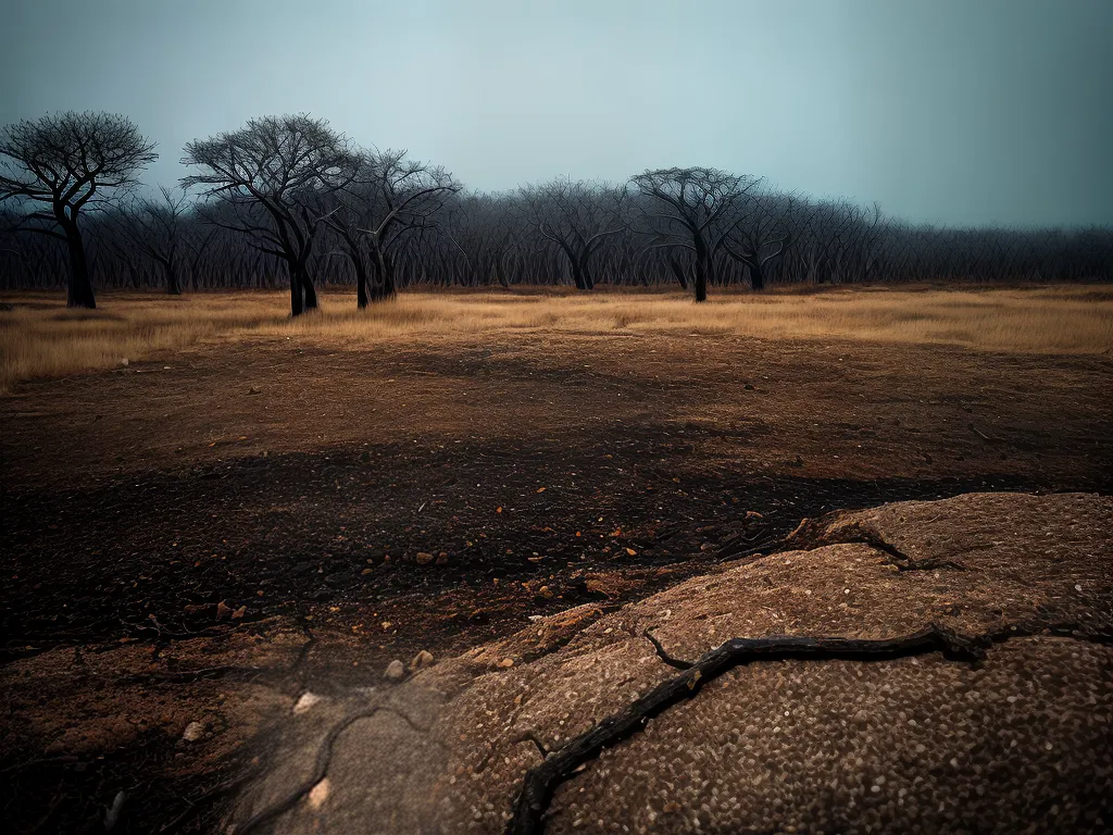 Fotos desmatamento devastador paisagem seca